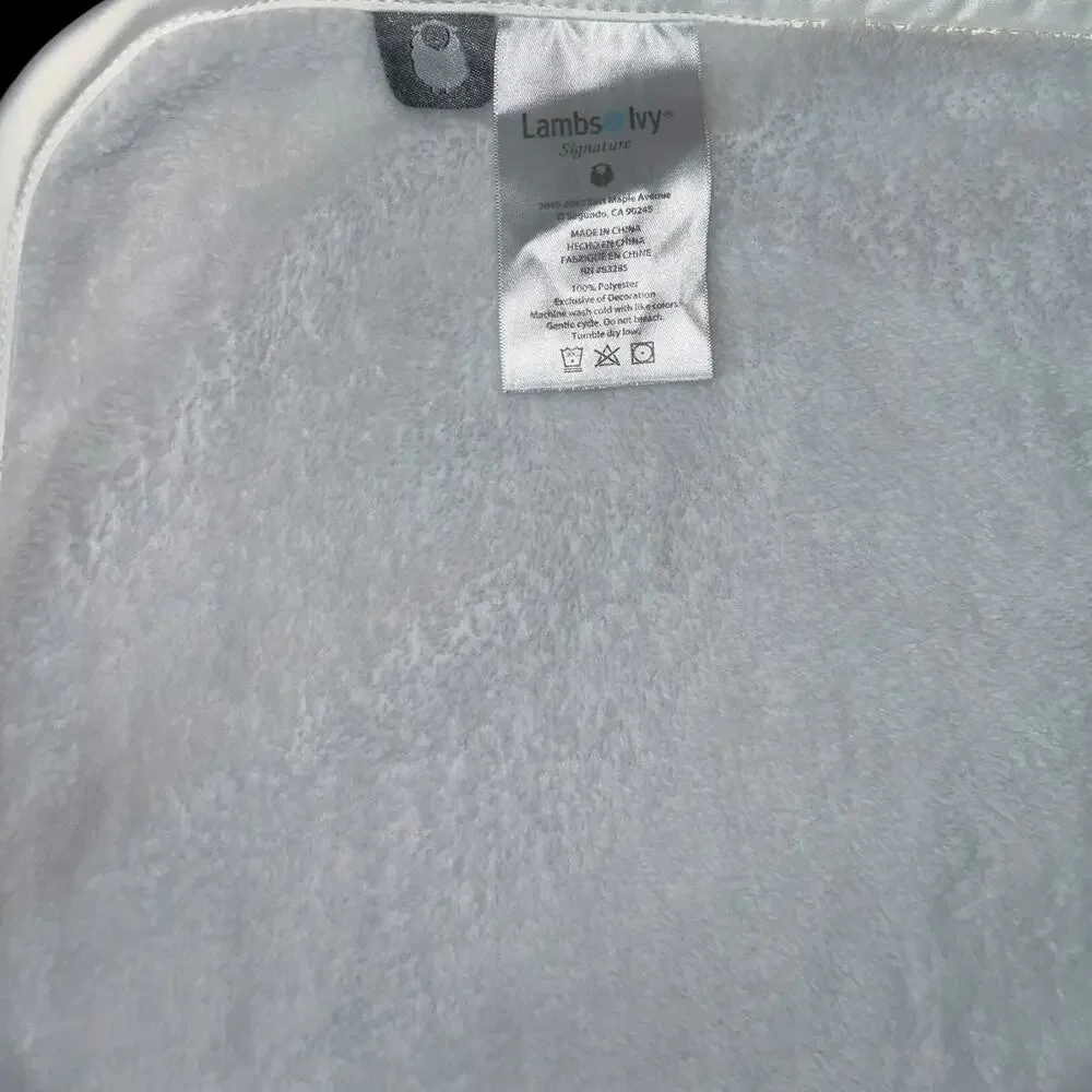 NEW Lambs & Ivy Retired White Signature Swan Princess Baby Blanket